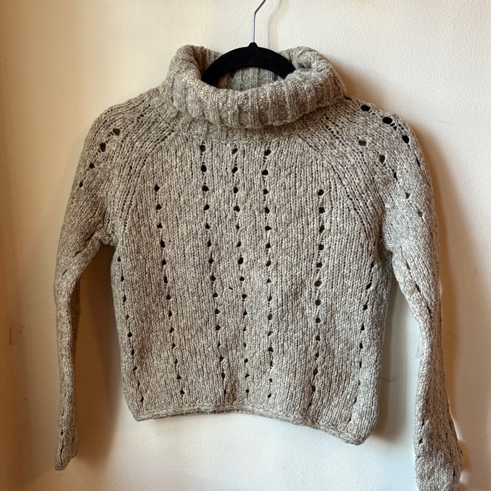 Weekend Max Mara Cozy Knit Turtleneck Sweater - Gray / Taupe - Size: S